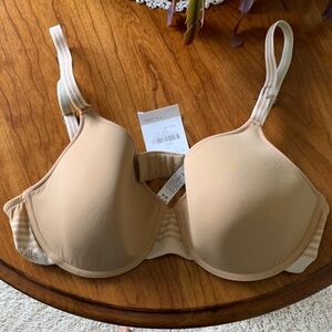 Chantelle Nude T-Shirt Bra with Striped Band